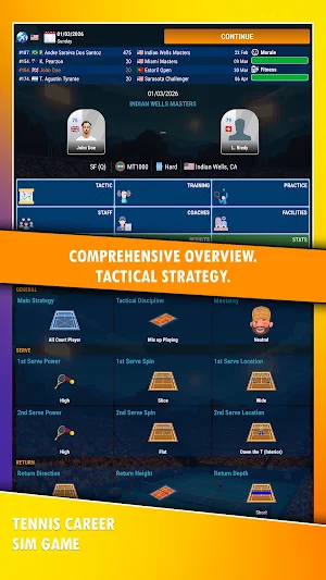 Tennis Career - Sim Game Screenshot 1