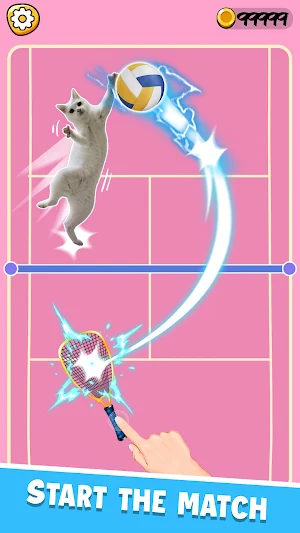 Cat Play Tennis: Meme Sport Screenshot 2