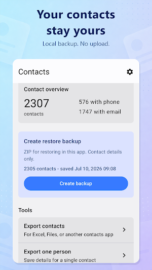 Contact Vault: Backup Screenshot 0