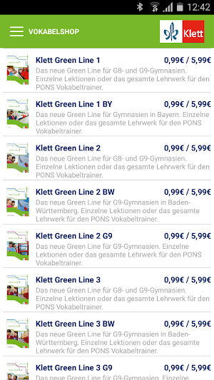 Green Line Vokabeltrainer Screenshot 1
