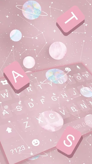 Pink Planets Keyboard Theme Screenshot 1