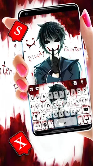 Creepy Bloody Painter Keyboard Theme Screenshot 1