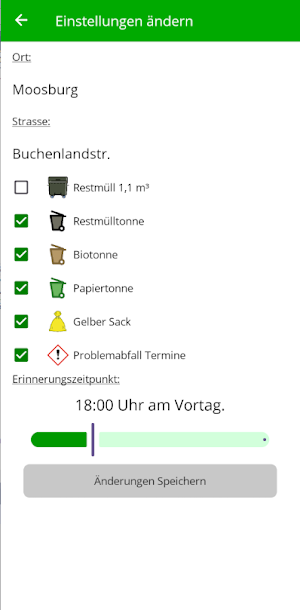 Entsorgungskalender Freising Screenshot 2