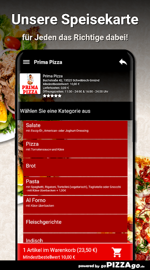 Prima Pizza Schwäbisch Gmünd Screenshot 3