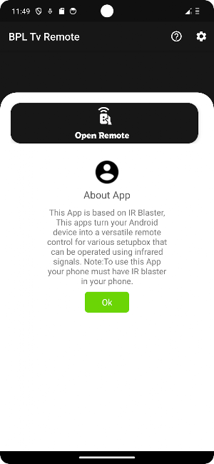 Remote control for BPl Tv Screenshot 1