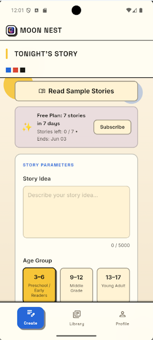 Moon Nest: AI Story Maker Screenshot 1