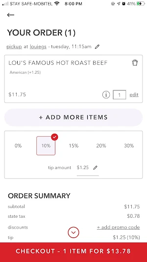 Louie G’s Roast Beef Screenshot 3