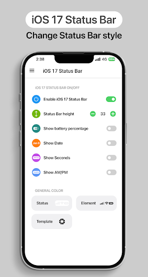 iCenter iOS 17: X - Status Bar Screenshot 3