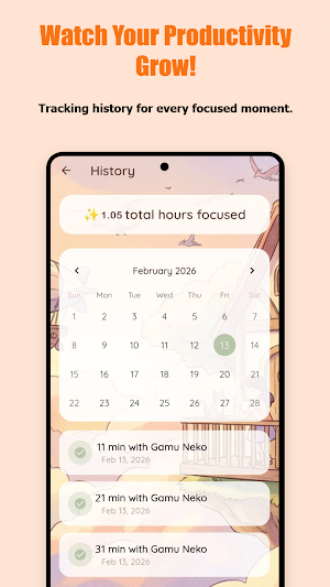 Gamu Neko Pomodoro Focus Timer Screenshot 3