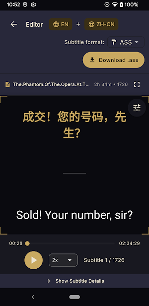Twin Subtitles: SRT Translator Screenshot 1