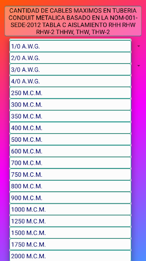 Cables en Tubo Conduit NOM Screenshot 1