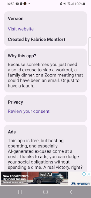 Excuse Generator AI Screenshot 1