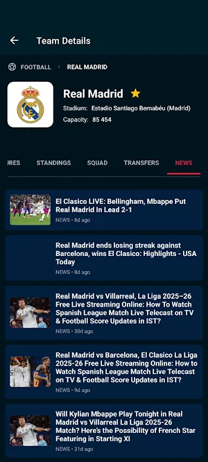 LiveScores Screenshot 0