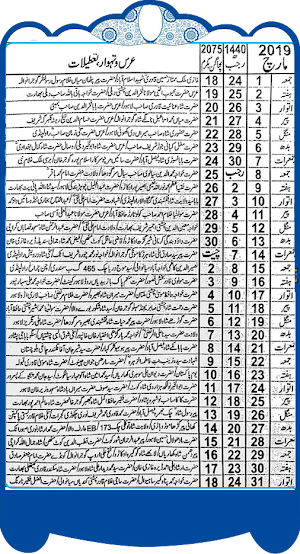 Urdu Jantri 2019 Screenshot 1