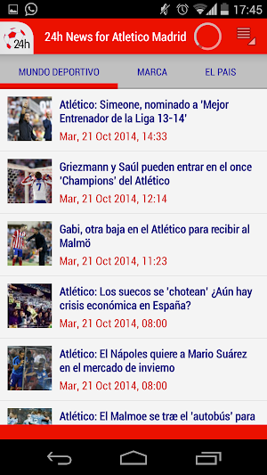 24h News for Atlético Madrid Screenshot 1