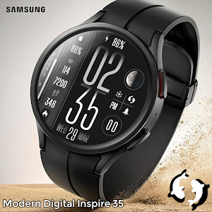 Modern Digital Watch Face IN35 Screenshot 1