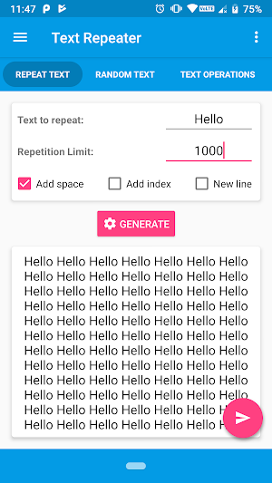 Text Repeater Screenshot 1