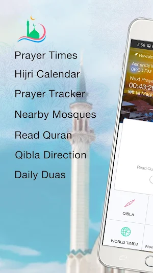 Islamic Prayer Times:Azaan,Quran & Qibla Direction Screenshot 0