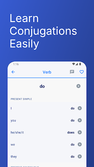English Verb Conjugations Screenshot 1