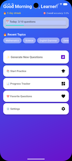 AI Question Maker Practice App Screenshot 1