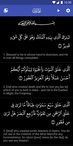 Surah Al-Mulk with Translation & Audio Screenshot 3