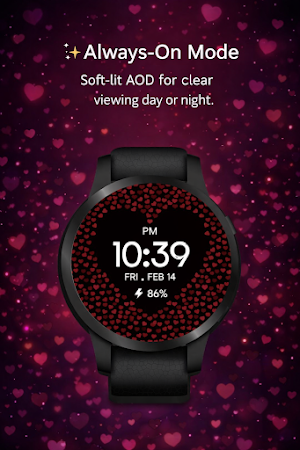 Romantic Heart Wear OS Screenshot 2
