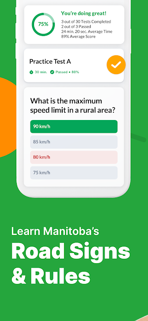Manitoba Driving Class 5 Test Screenshot 2