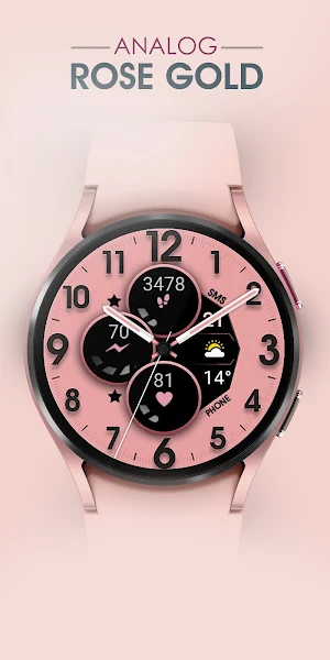 Rose Gold Analog Watch Face Screenshot 1