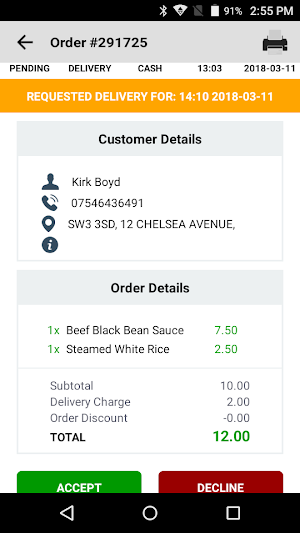 Foodbull Order Manager Screenshot 1