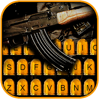 SMG Gun Bullets Keyboard Background