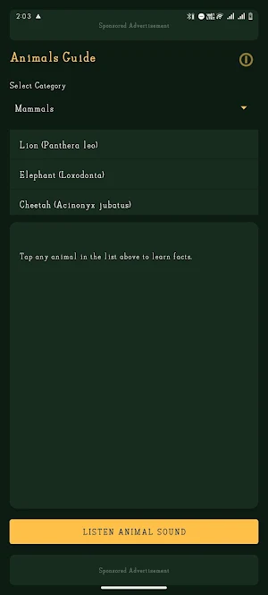 Animals Guide Screenshot 1