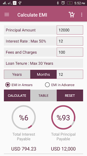 EMI Calculator Screenshot 2