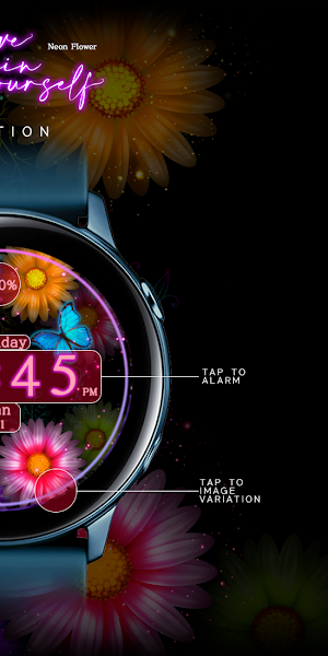 Neon Flower_Watchface Screenshot 1