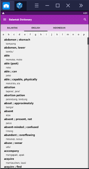 Balantak Dictionary Screenshot 2