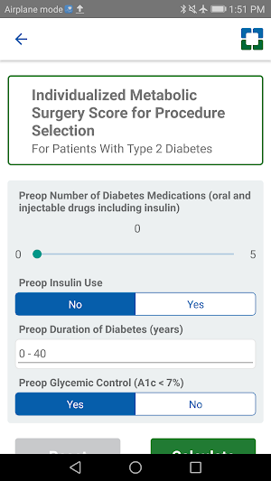 Bariatric Surgery Calculator Screenshot 1