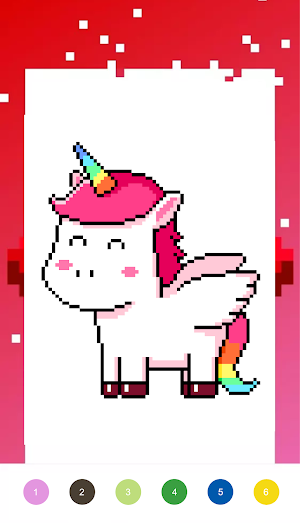 Unicorn Art Pixel - Color By Number Screenshot 1