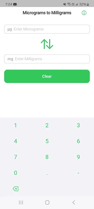 Micrograms to Milligrams Screenshot 2