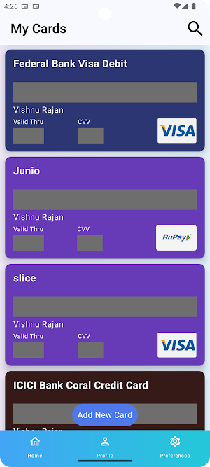 My Card Wallet - Safe and Easy Screenshot 1