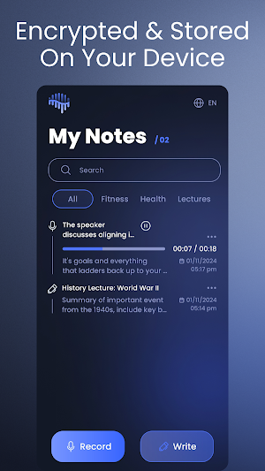 Braindump: Voice Memos & Notes Screenshot 1