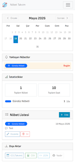 Nöbet Takvim Screenshot 0