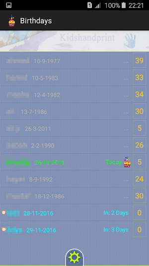 Birthday Reminder Screenshot 0