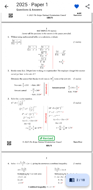 KCSE Maths Past Papers 2025 Screenshot 1