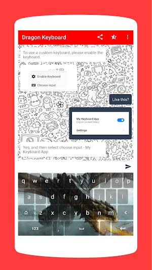 Cool Dragon Keyboard Theme Screenshot 1
