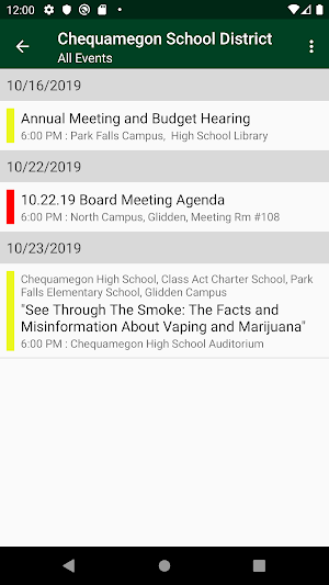 Chequamegon School District Screenshot 2