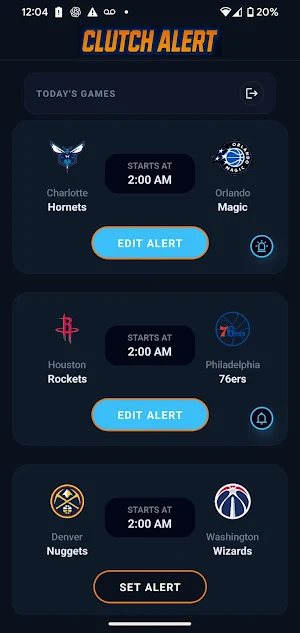 Clutch Alert: NBA score Alerts Screenshot 2