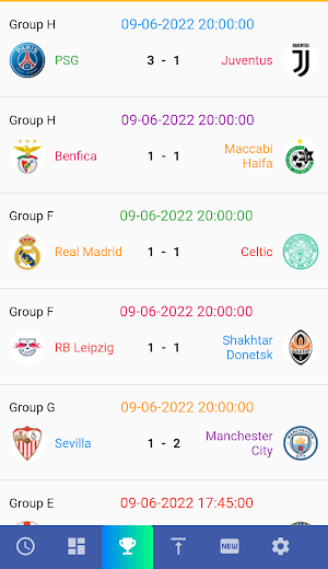 Champions League 2022 Matches Screenshot 1