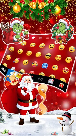 Gold Red Christmas Keyboard Theme Screenshot 2
