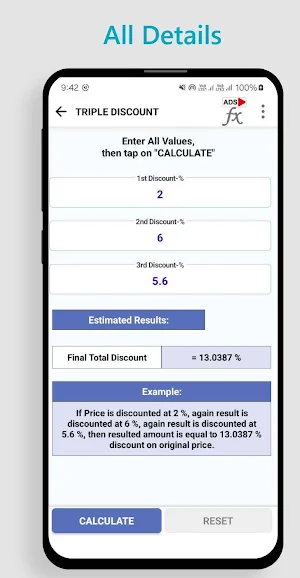 Double Discount Calculator Screenshot 2
