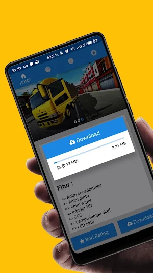 Mod BUSSID : Truck Fuso Tribal Muatan Kayu Screenshot 3
