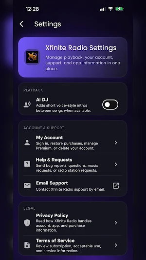 Xfinite Radio Screenshot 1
